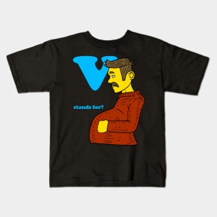 V stands for? the new emoji. Kids T-Shirt